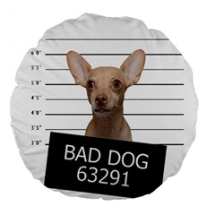 Bad Dog Large 18  Premium Flano Round Cushions by Valentinaart