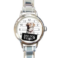 Bad Dog Round Italian Charm Watch by Valentinaart