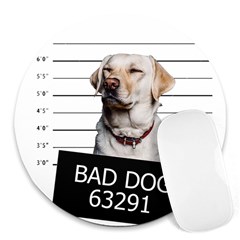 Bad Dog Round Mousepads by Valentinaart