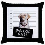 Bad dog Throw Pillow Case (Black) Front