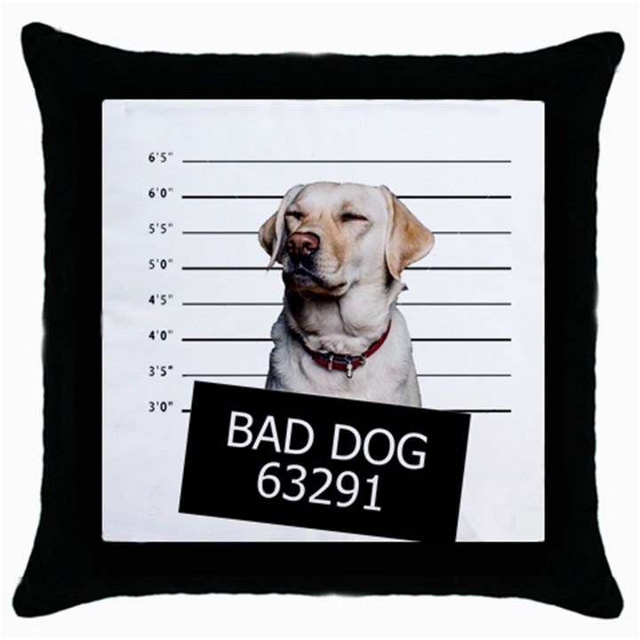 Bad dog Throw Pillow Case (Black)