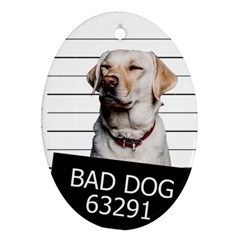 Bad Dog Oval Ornament (two Sides) by Valentinaart