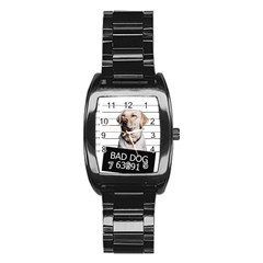 Bad Dog Stainless Steel Barrel Watch by Valentinaart