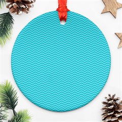 Blue Waves Pattern  Ornament (round) by TastefulDesigns