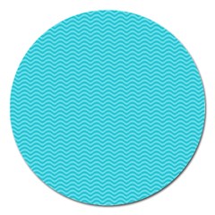 Blue Waves Pattern  Magnet 5  (round) by TastefulDesigns