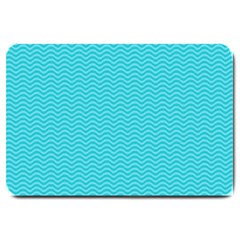 Blue Waves Pattern  Large Doormat  by TastefulDesigns