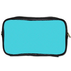 Blue Waves Pattern  Toiletries Bags 2-side by TastefulDesigns