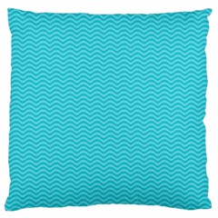 Blue Waves Pattern  Large Cushion Case (one Side) by TastefulDesigns