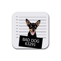 Bad Dog Rubber Coaster (square)  by Valentinaart