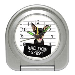 Bad Dog Travel Alarm Clocks by Valentinaart