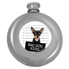 Bad Dog Round Hip Flask (5 Oz) by Valentinaart