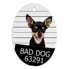 Bad Dog Oval Ornament (two Sides) by Valentinaart