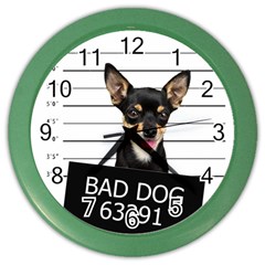 Bad Dog Color Wall Clocks by Valentinaart