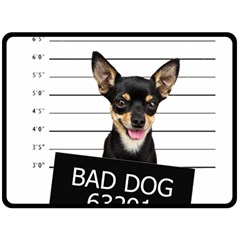 Bad Dog Fleece Blanket (large)  by Valentinaart