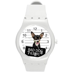 Bad Dog Round Plastic Sport Watch (m) by Valentinaart