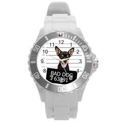 Bad Dog Round Plastic Sport Watch (l) by Valentinaart