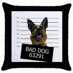 Bad Dog Throw Pillow Case (black) by Valentinaart