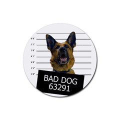 Bad Dog Rubber Round Coaster (4 Pack)  by Valentinaart