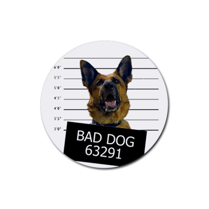 Bad dog Rubber Round Coaster (4 pack) 