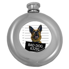 Bad Dog Round Hip Flask (5 Oz) by Valentinaart