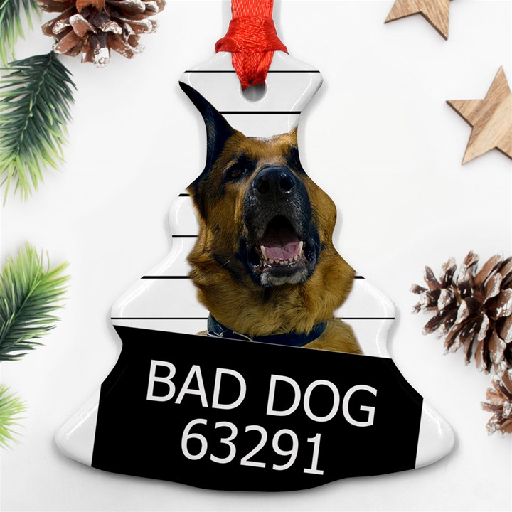 Bad dog Christmas Tree Ornament (Two Sides)