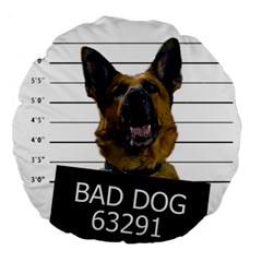 Bad Dog Large 18  Premium Round Cushions by Valentinaart