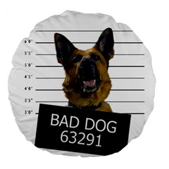 Bad Dog Large 18  Premium Flano Round Cushions by Valentinaart