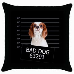 Bad Dog Throw Pillow Case (black) by Valentinaart