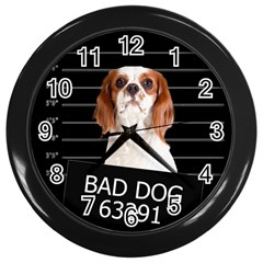 Bad Dog Wall Clocks (black) by Valentinaart