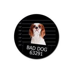 Bad Dog Rubber Coaster (round)  by Valentinaart