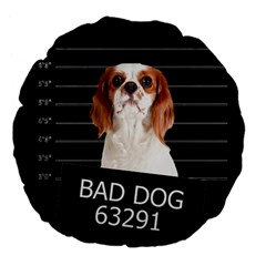 Bad Dog Large 18  Premium Flano Round Cushions by Valentinaart