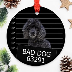 Bad Dog Ornament (round) by Valentinaart