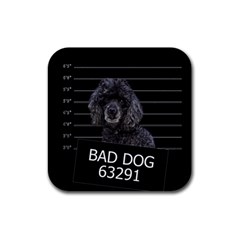 Bad Dog Rubber Square Coaster (4 Pack)  by Valentinaart