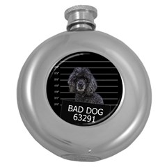 Bad Dog Round Hip Flask (5 Oz) by Valentinaart