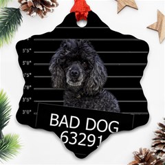 Bad Dog Ornament (snowflake) by Valentinaart