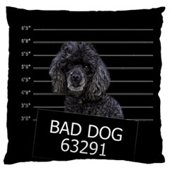 Bad Dog Large Flano Cushion Case (one Side) by Valentinaart