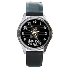 Bad Dog Round Metal Watch by Valentinaart