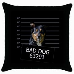 Bad Dog Throw Pillow Case (black) by Valentinaart