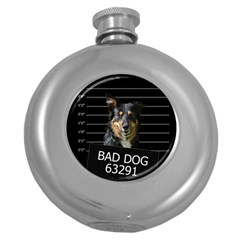 Bad Dog Round Hip Flask (5 Oz) by Valentinaart