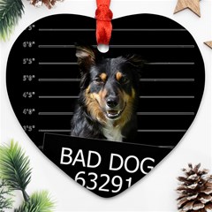 Bad Dog Heart Ornament (two Sides) by Valentinaart