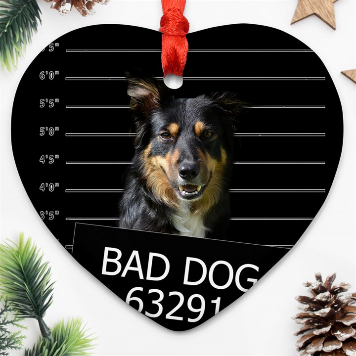 Bad dog Heart Ornament (Two Sides)