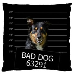 Bad Dog Large Flano Cushion Case (one Side) by Valentinaart