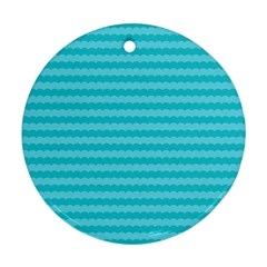 Abstract Blue Waves Pattern Ornament (round) by TastefulDesigns