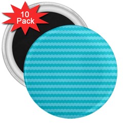 Abstract Blue Waves Pattern 3  Magnets (10 Pack)  by TastefulDesigns