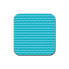 Abstract Blue Waves Pattern Rubber Coaster (square) 