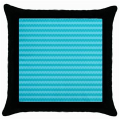 Abstract Blue Waves Pattern Throw Pillow Case (black) by TastefulDesigns