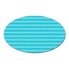 Abstract Blue Waves Pattern Oval Magnet by TastefulDesigns