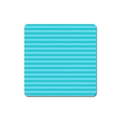 Abstract Blue Waves Pattern Square Magnet