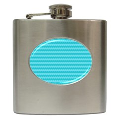 Abstract Blue Waves Pattern Hip Flask (6 Oz) by TastefulDesigns