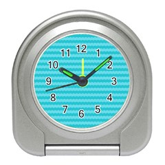 Abstract Blue Waves Pattern Travel Alarm Clocks by TastefulDesigns